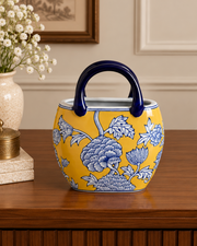 Floral Heritage Handled Vase - Yellow