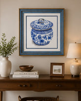 Blue & White Framed Wall art - 12"x12" 