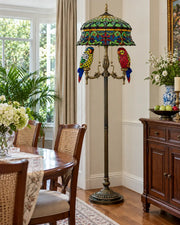 Imperial Parrots Tiffany Floor Lamp