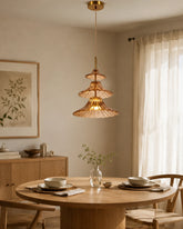 Fiorenza Cascade Glass Pendant Light - Amber 