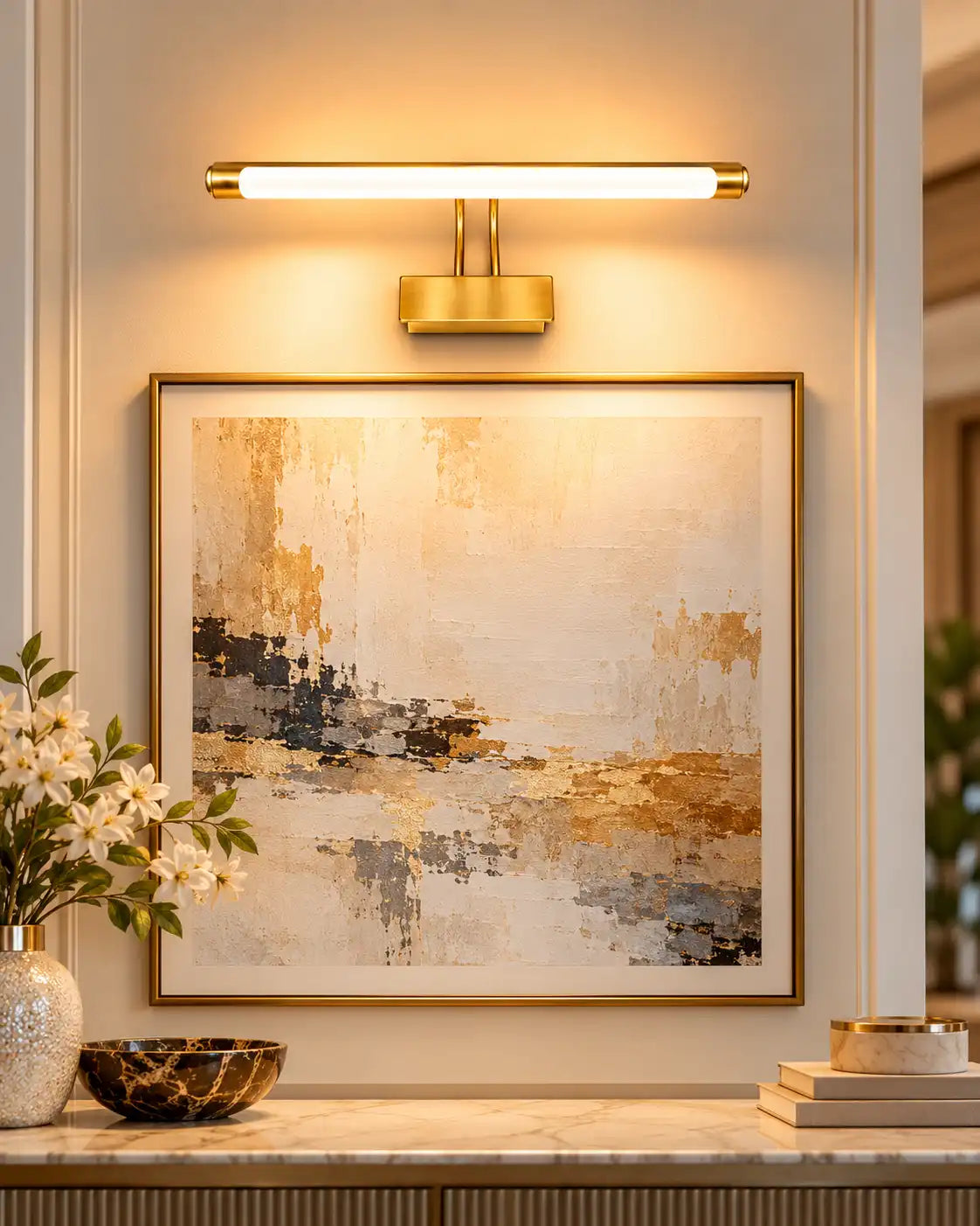 Gold Linear LED Mirror Light - 12 Watt