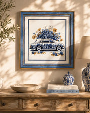 Blue & White Framed Wall Art - 12"x12"