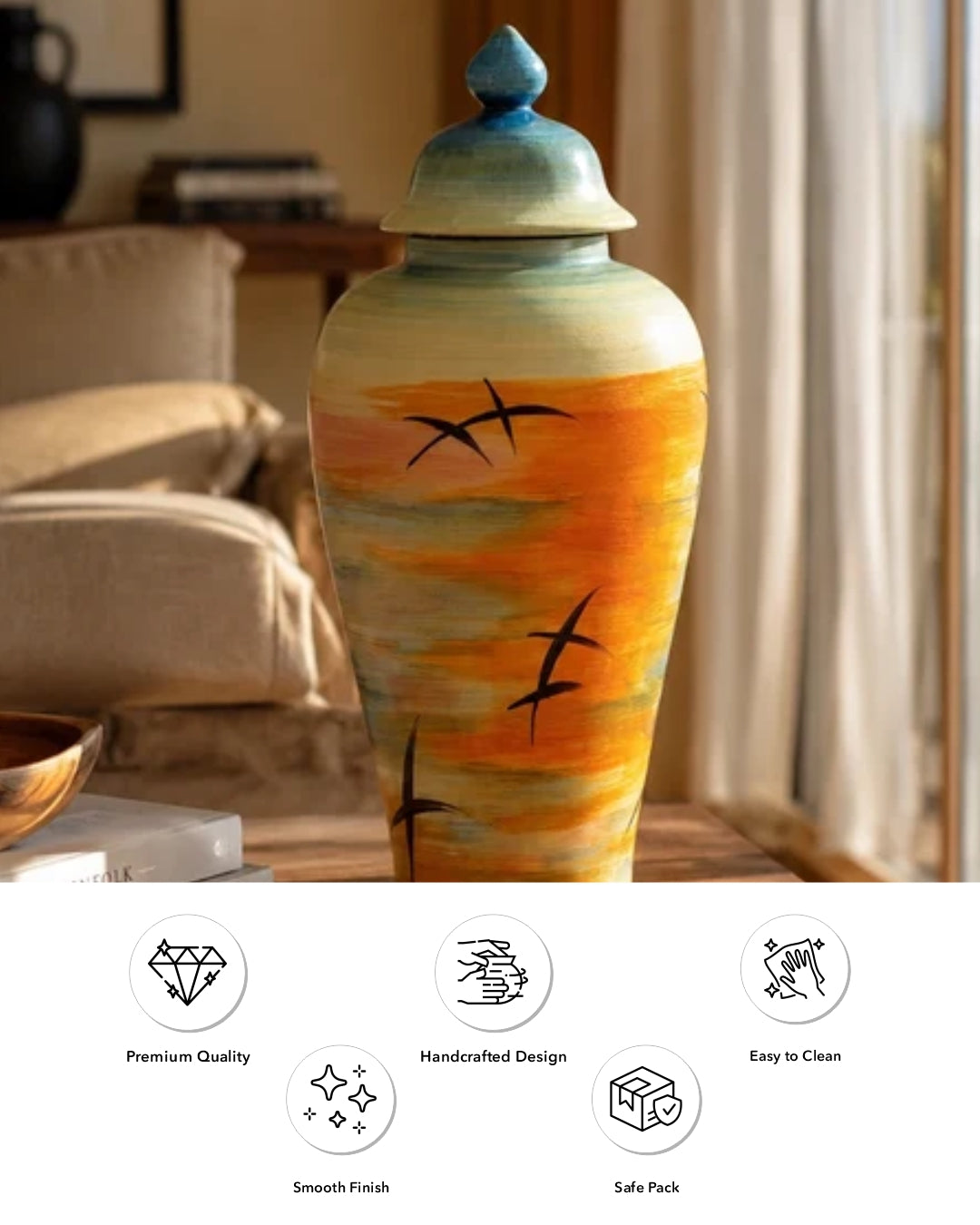 Ombré Tall Ginger Jar small - 50 cm 