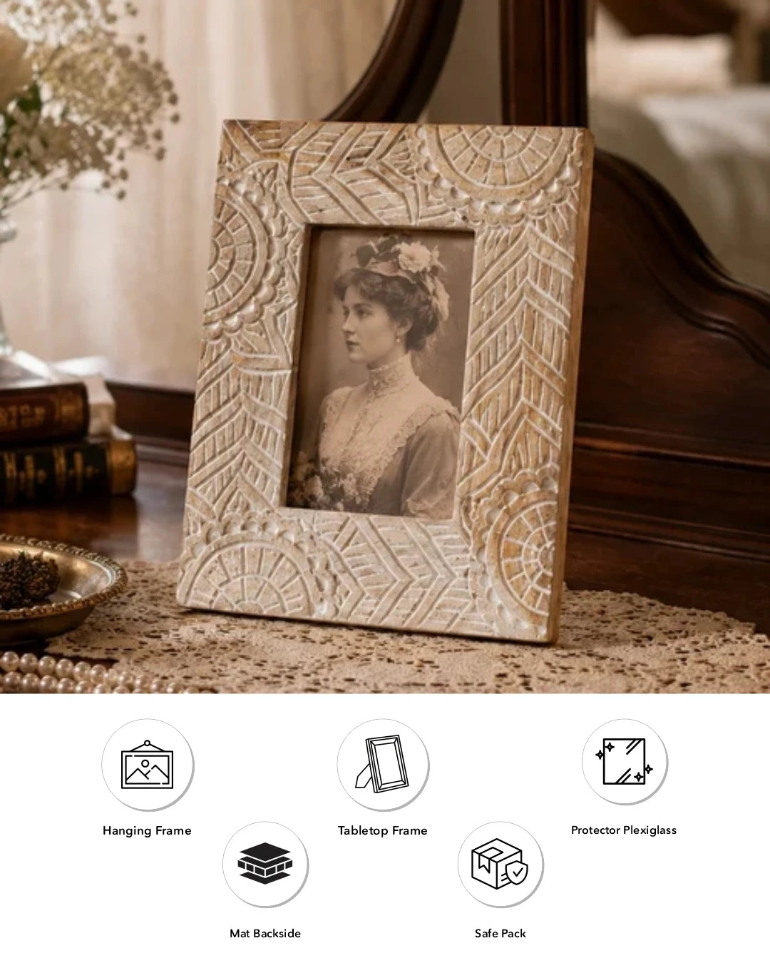 Royal Mandala Carved Photo Frame 