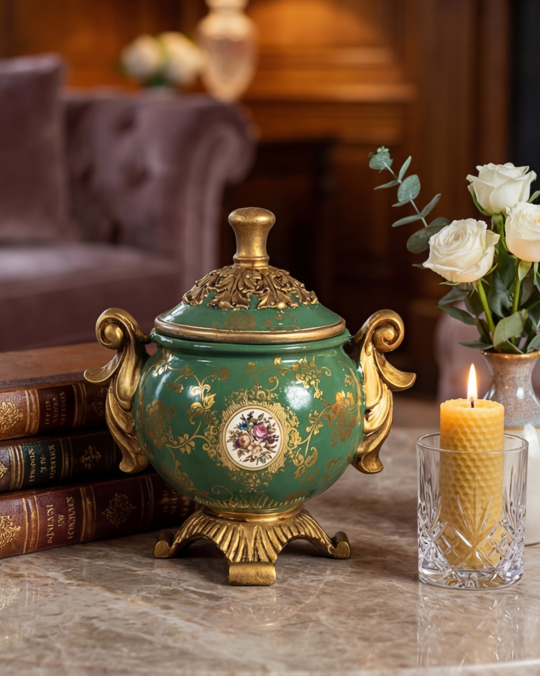 Verdant Royale Ornate Decorative Bowl With Lid 