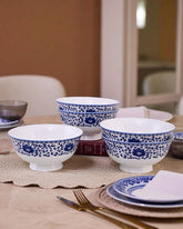 Blue Baroque Bone China Serving Bowl - Set Of 2 