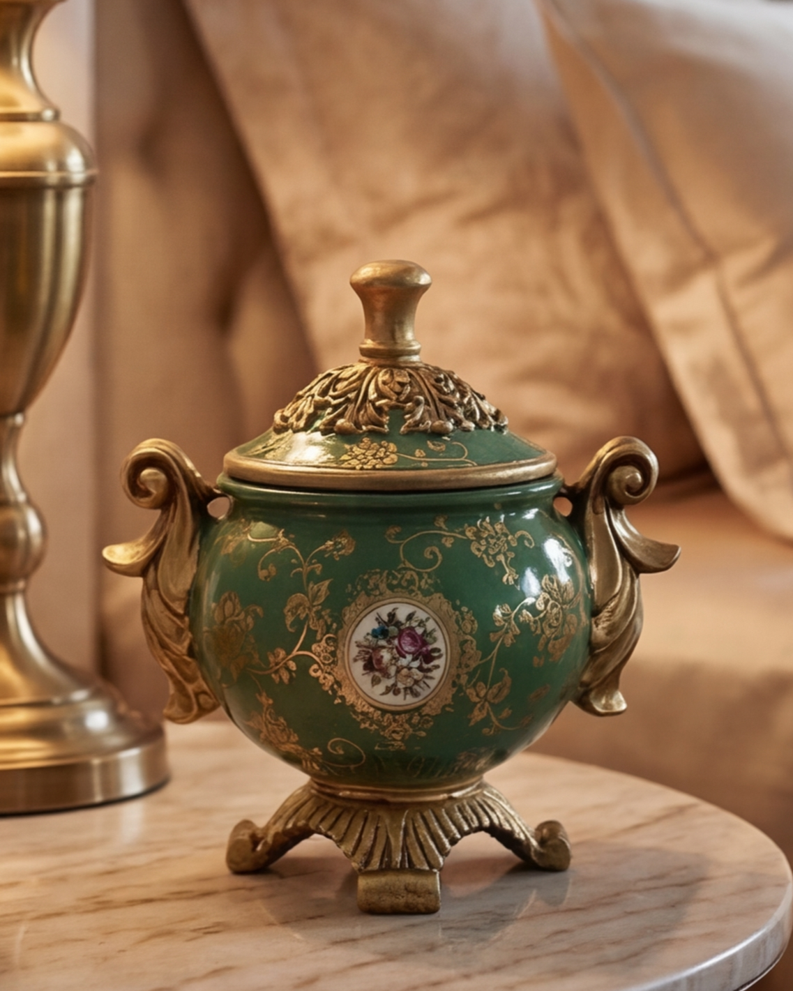 Verdant Royale Ornate Decorative Bowl With Lid 