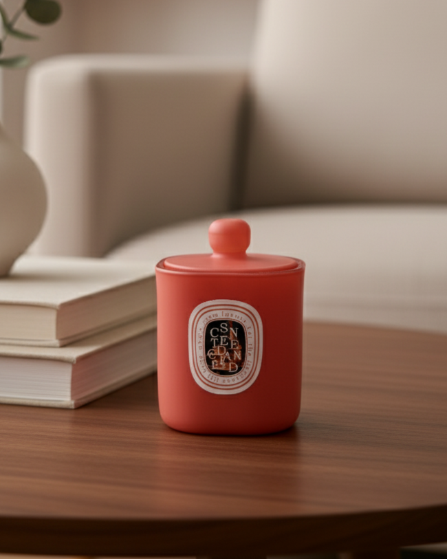 Velour Flame Aroma Candle - Orange 