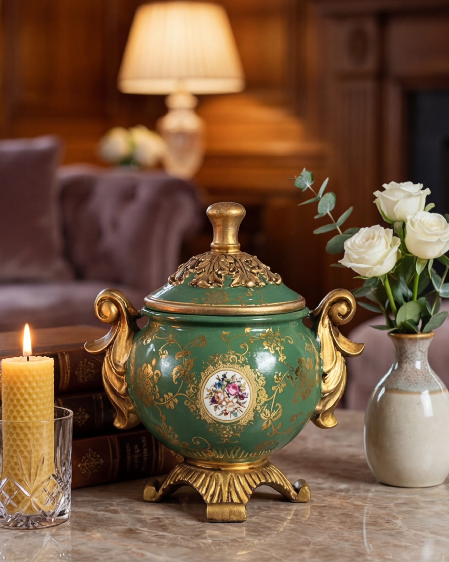 Verdant Royale Ornate Decorative Bowl With Lid 
