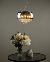 LuxGlow Crystal Dome Pendant Light 