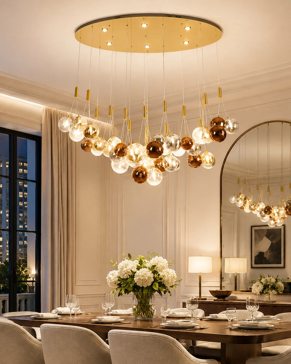 Lunora Floating Glass Orb Chandelier 