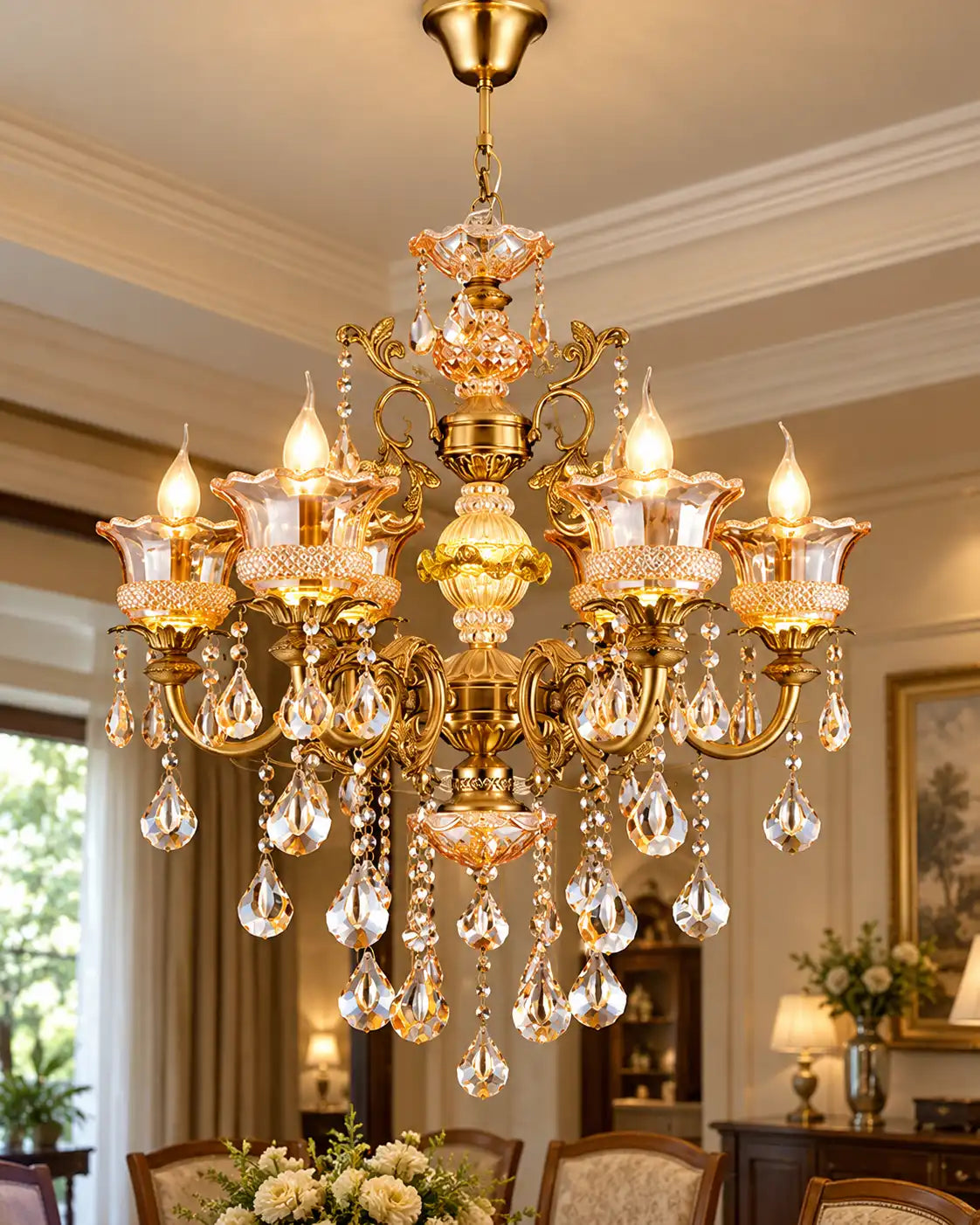 Imperial Elegance Crystal Chandelier - 6 lights