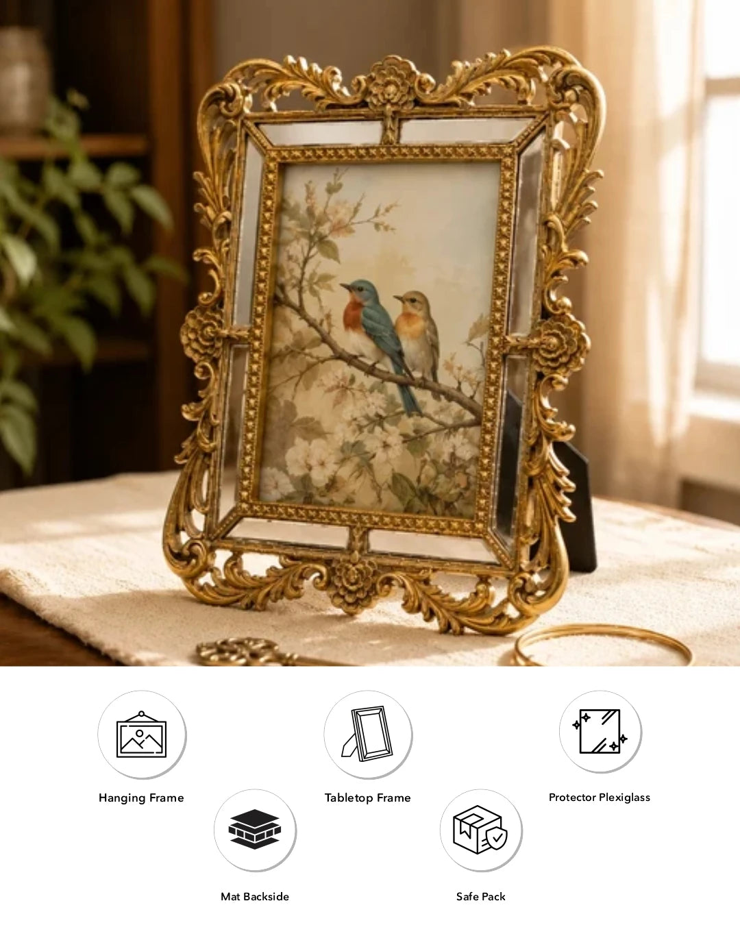 Victorian Gold Mirror Photo Frame 