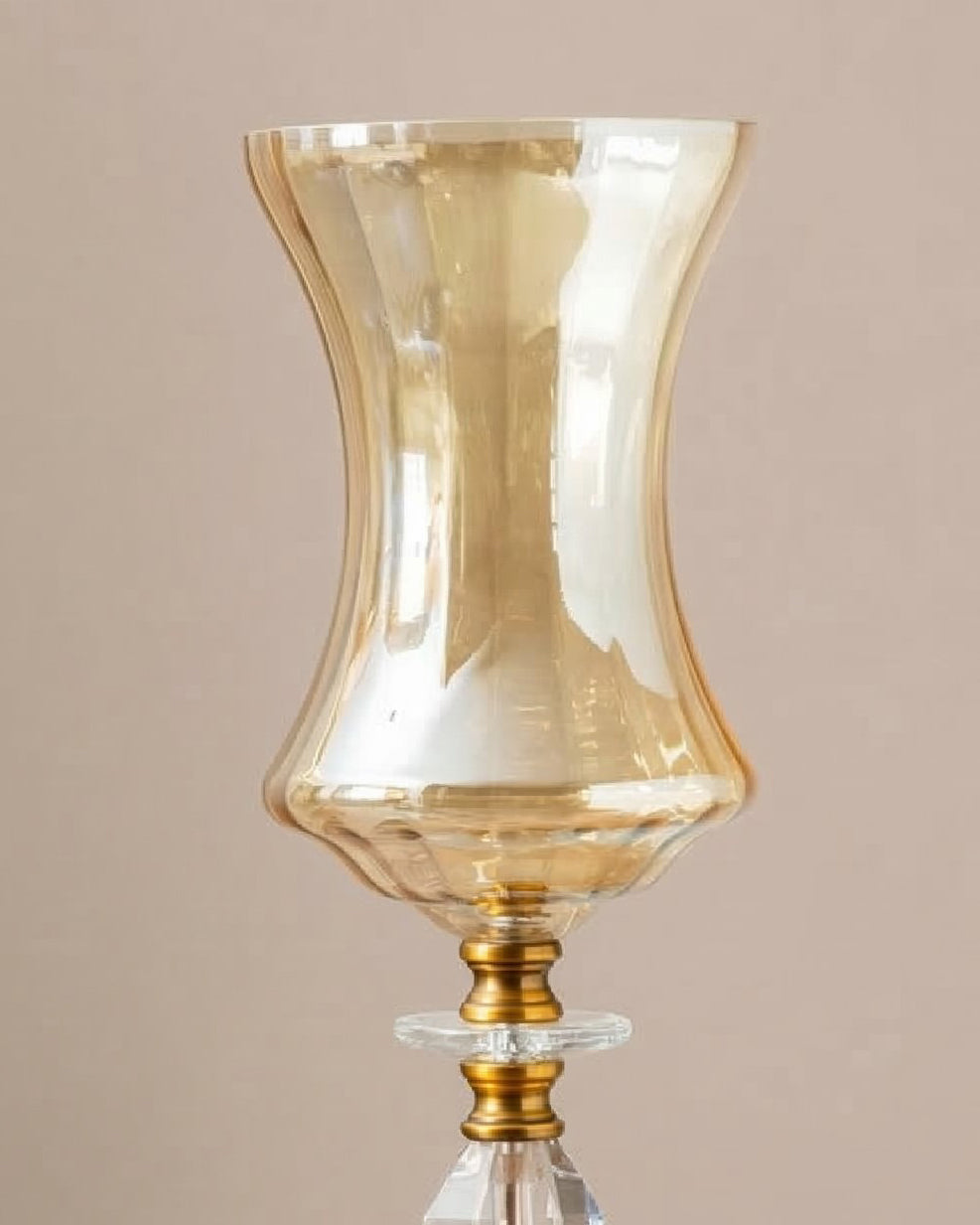 Elegant Crystal Stem Hurricane - Large 