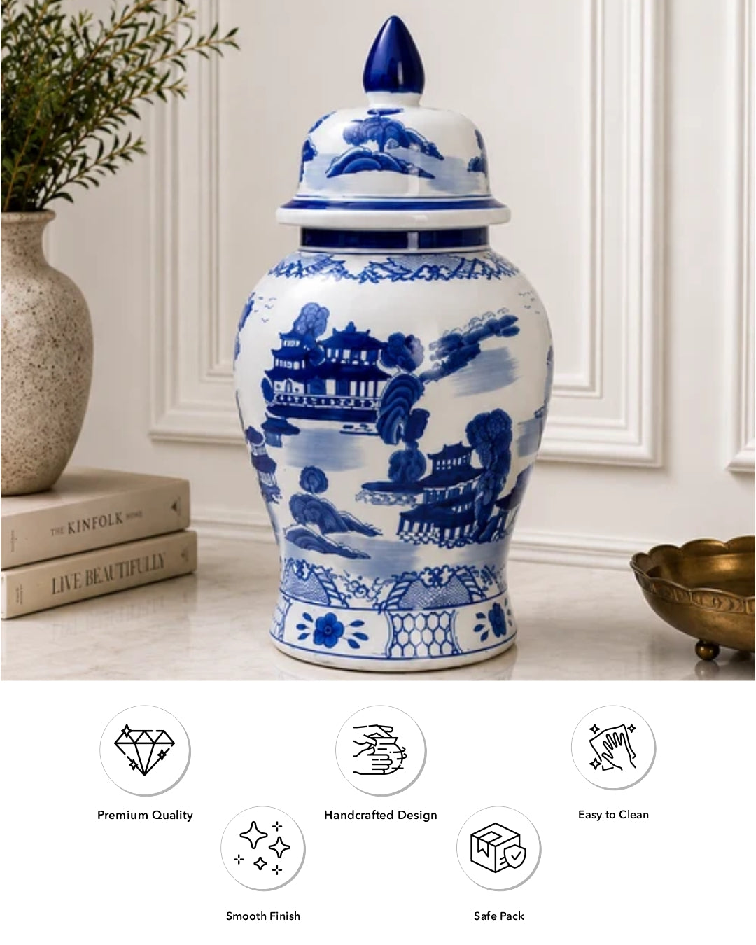 Willow Scenery Decorative Temple Jar 