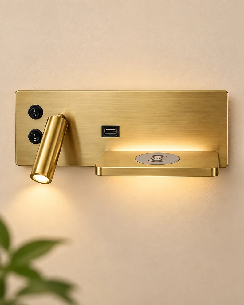 Luminara Luxe LED Wall Light with Wireless Charger