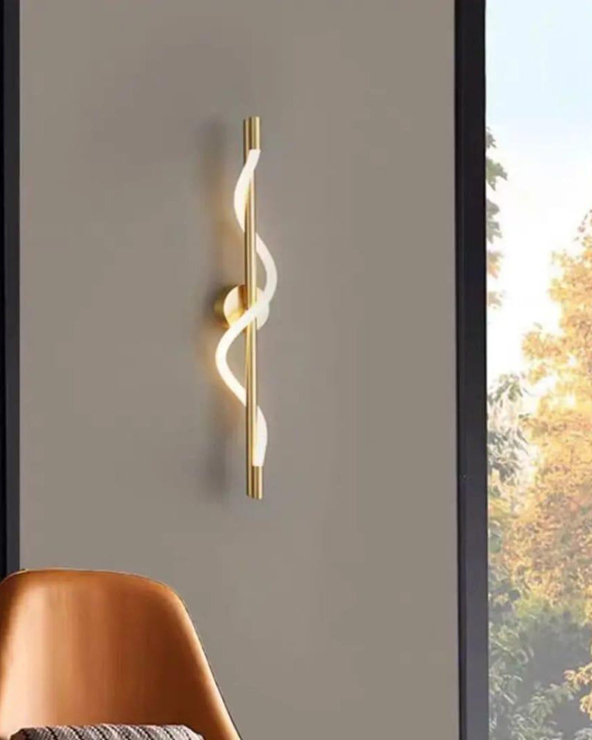 Rope Spiral LED Wall Light - Gold 