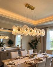 Crystal Linear Disc Chandelier