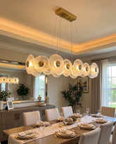 Crystal Linear Disc Chandelier 
