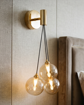 Orb Trio Drop Wall Light - Amber 