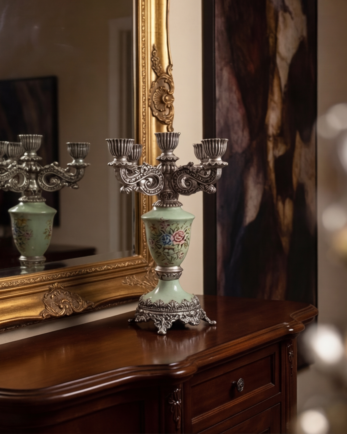 Pastel Bloom Elegance Candle Stand 