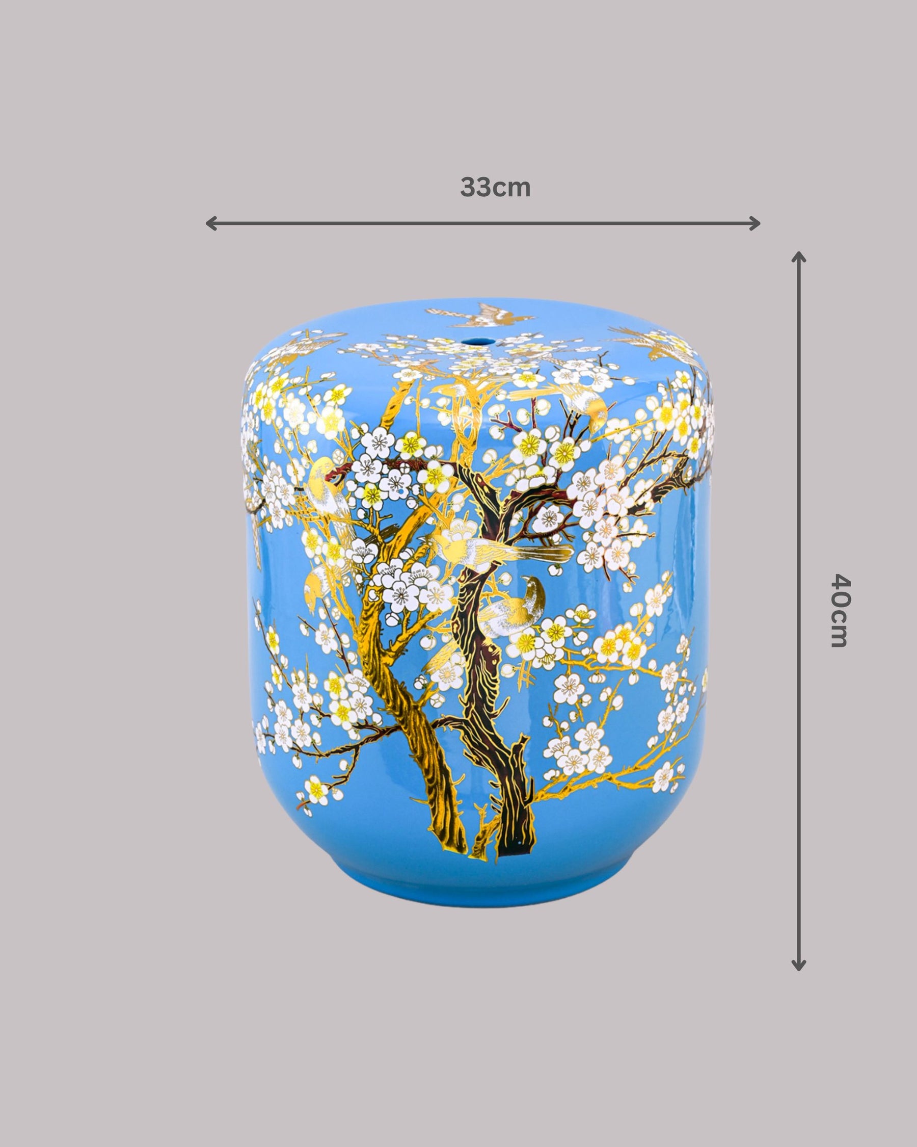 Sakura Blossom Garden Stool - Blue 
