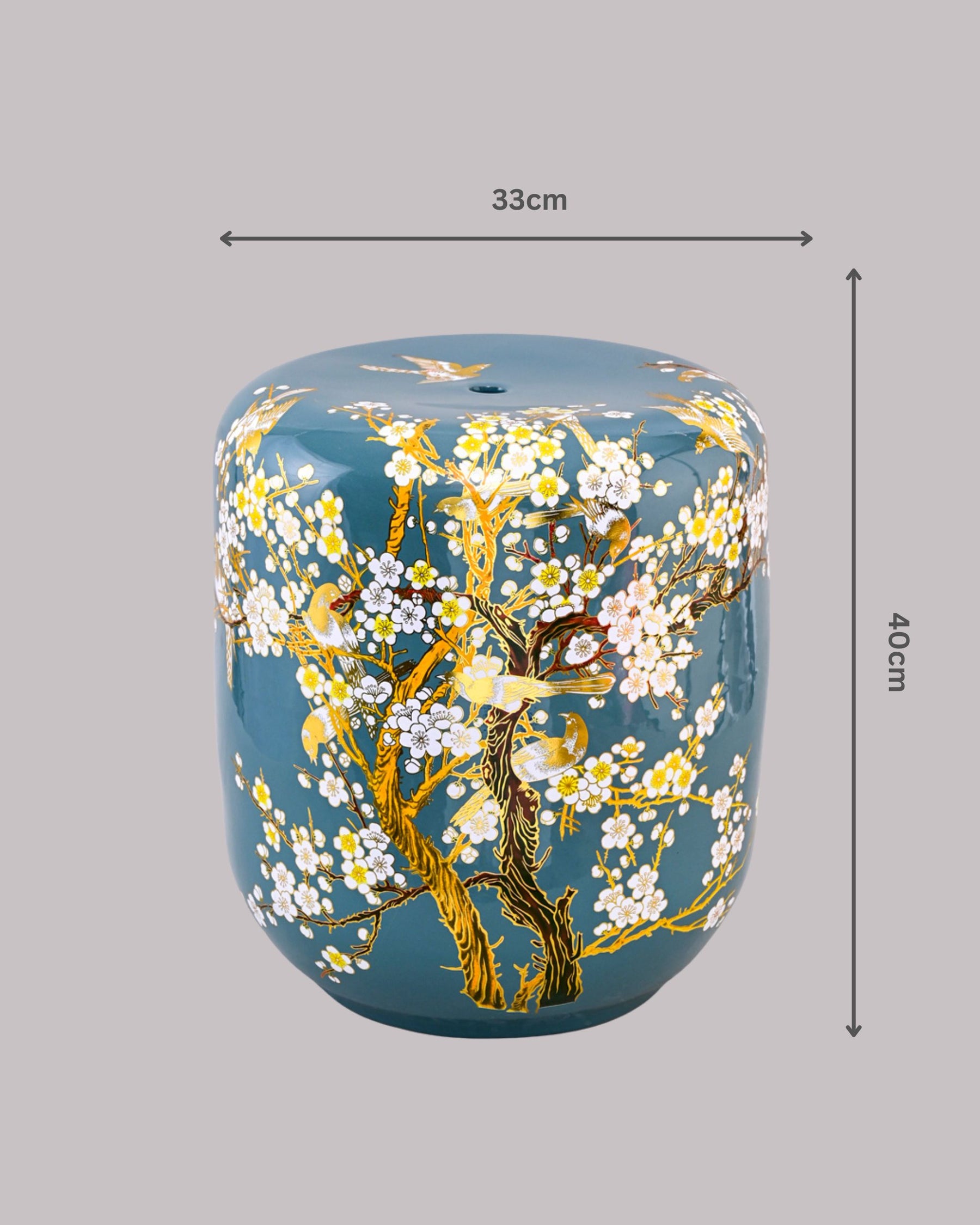 Sakura Blossom Garden Stool - Teal Green 