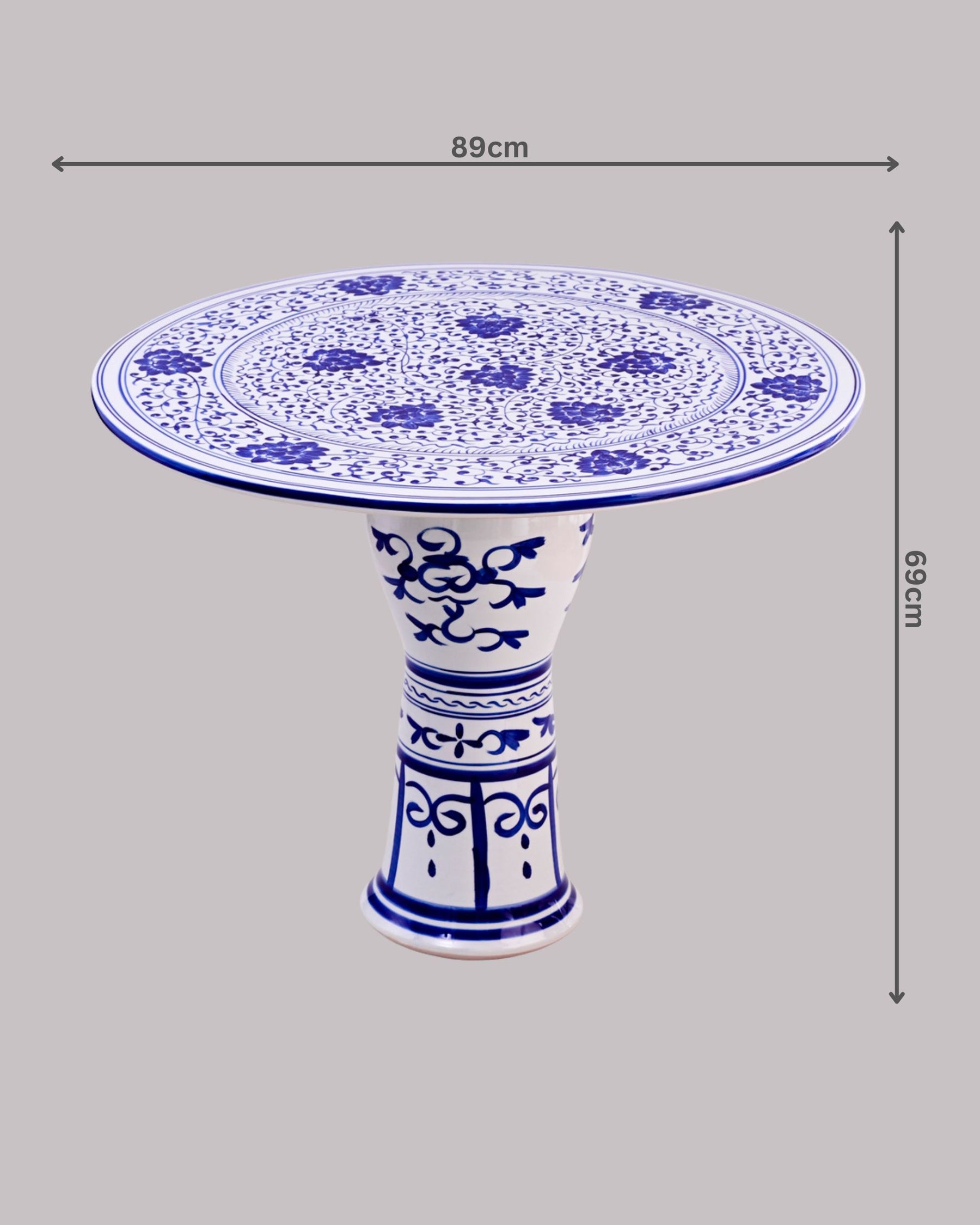 Blue & White Heritage Bloom Centerpiece Table 