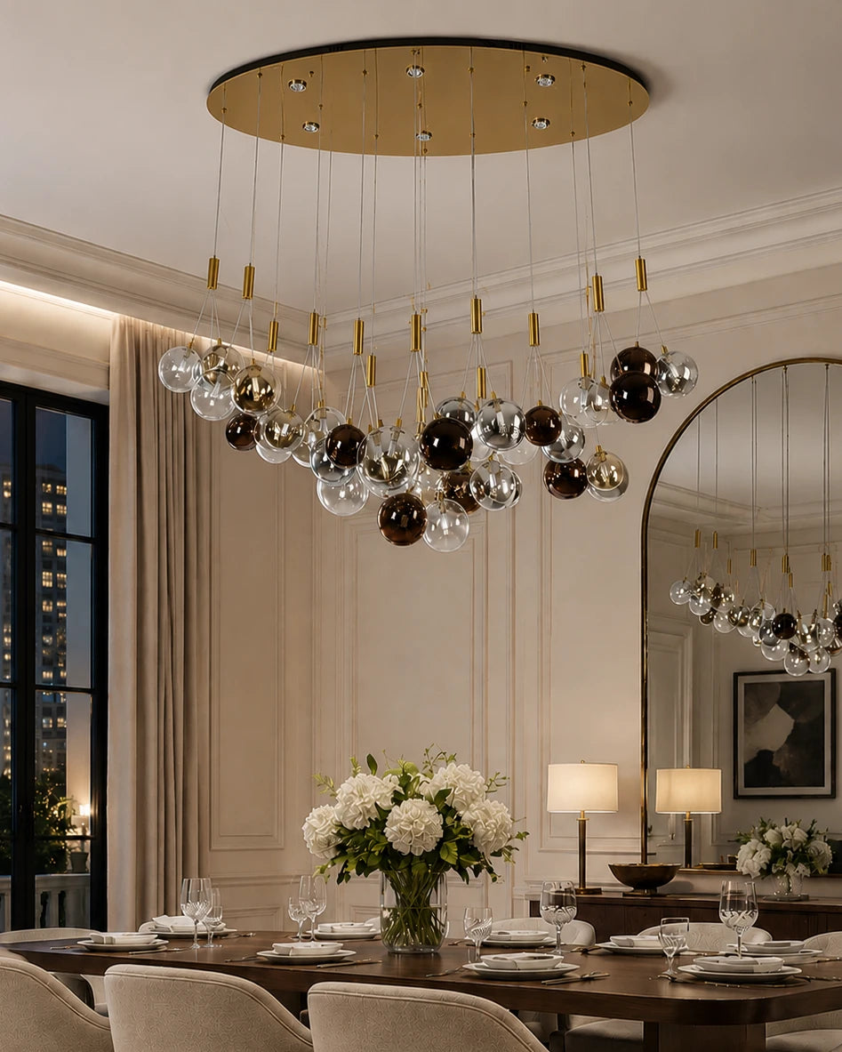Lunora Floating Glass Orb Chandelier 