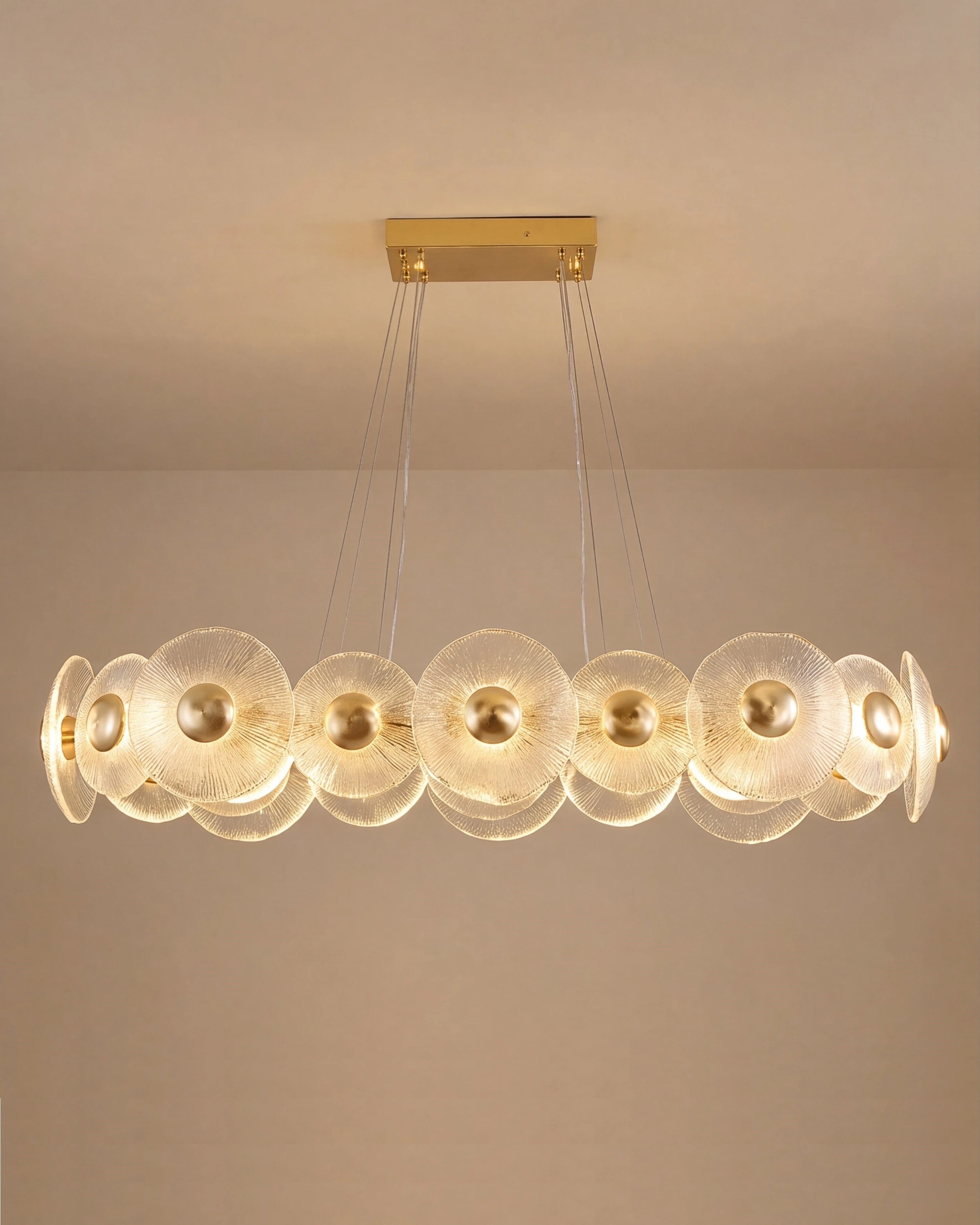 Crystal Linear Disc Chandelier