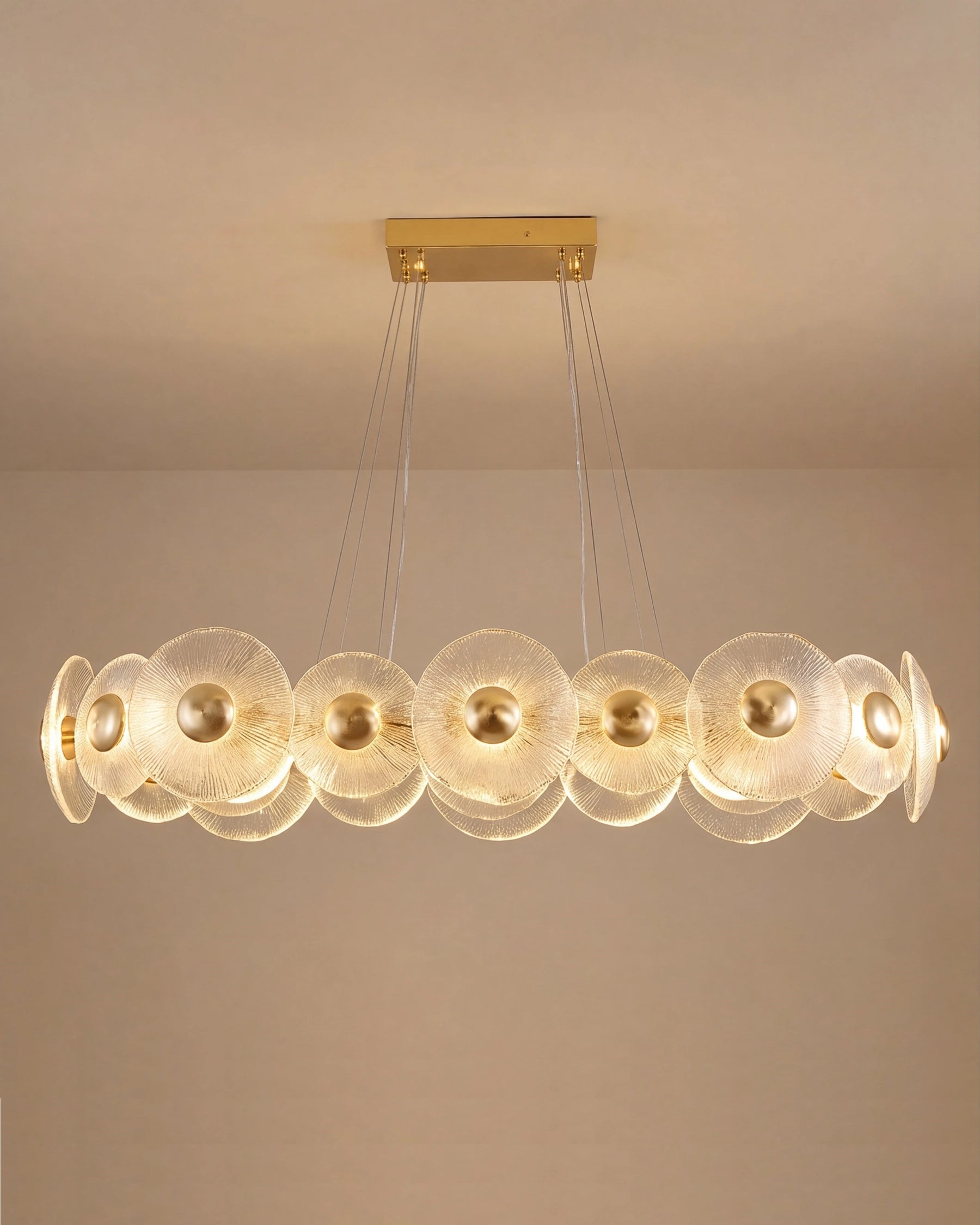 Crystal Linear Disc Chandelier 
