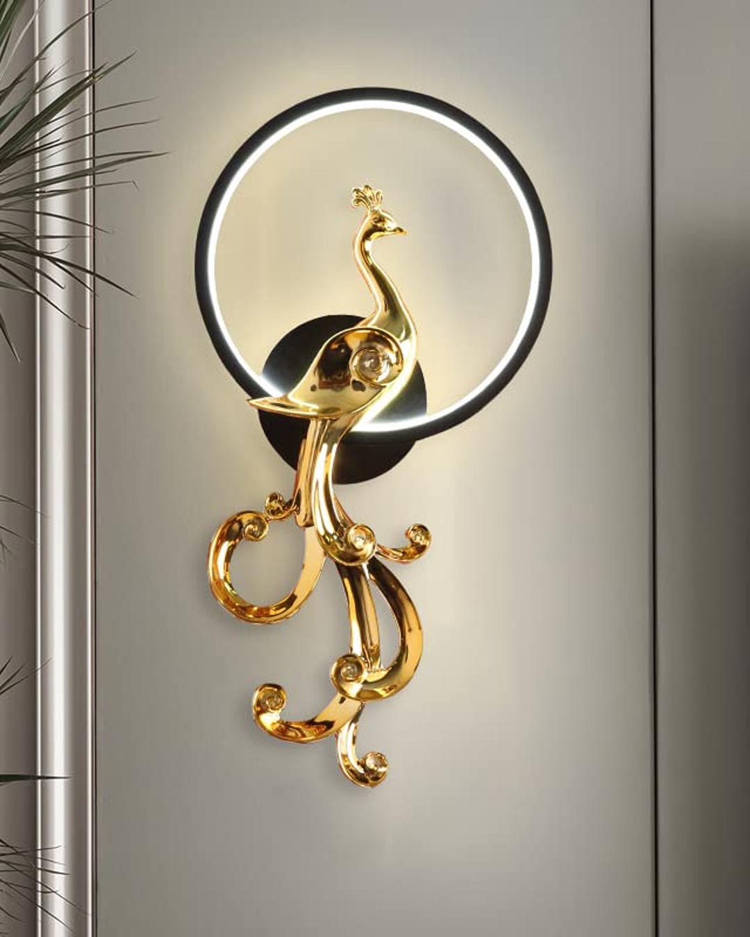Black Gold Bird LED Wall Light - The Decor Kart 