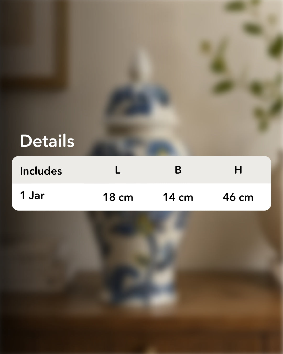 Ivory Floral Ceramic Temple Jar 