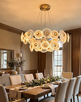 Sputnik Crystal Disc 2-Tier Chandelier 
