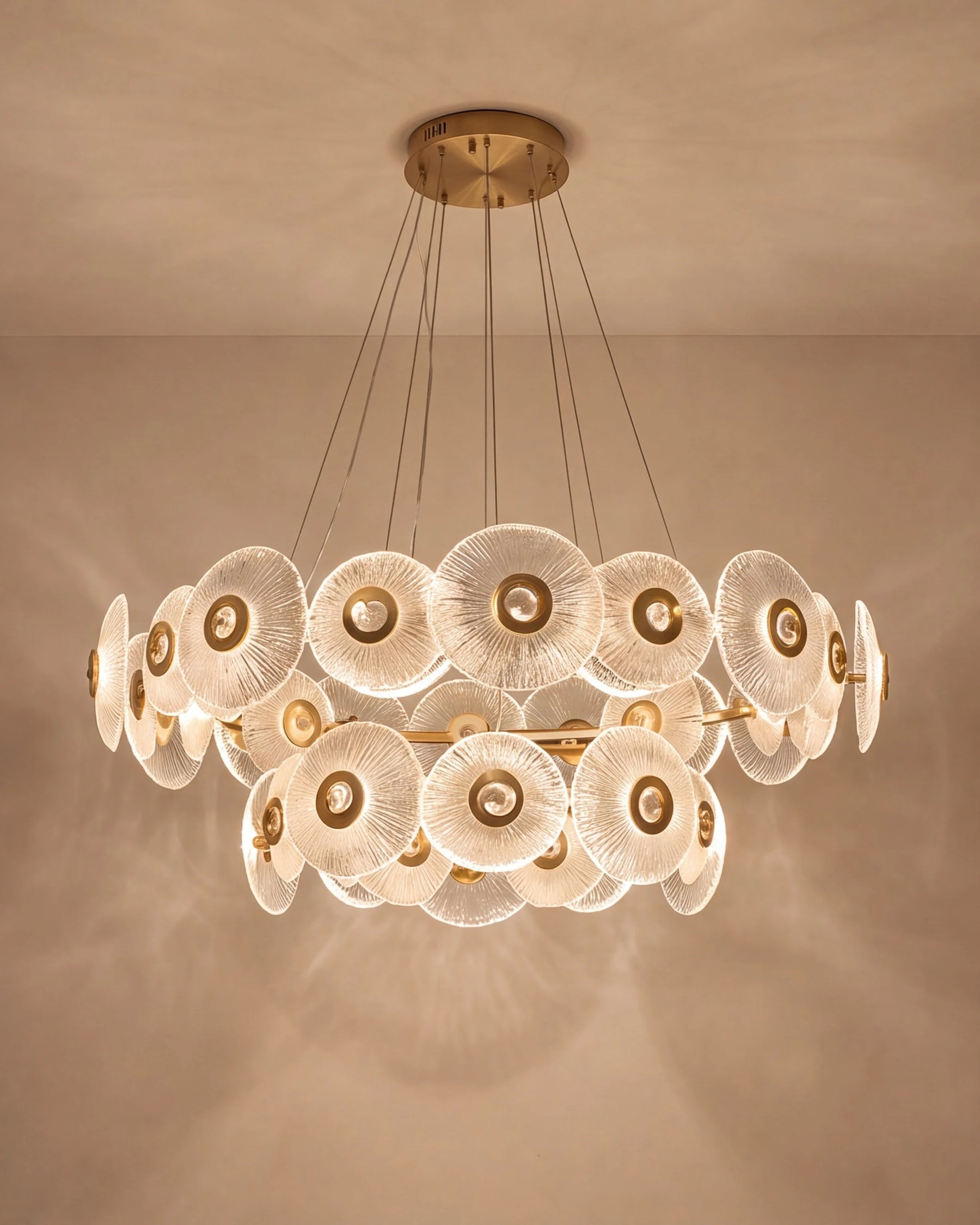 Sputnik Crystal Disc 2-Tier Chandelier 