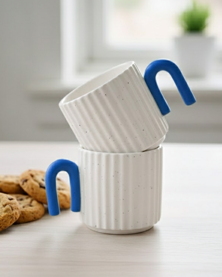 Ribbed Serenity Coffee Mug - Set Of 2 