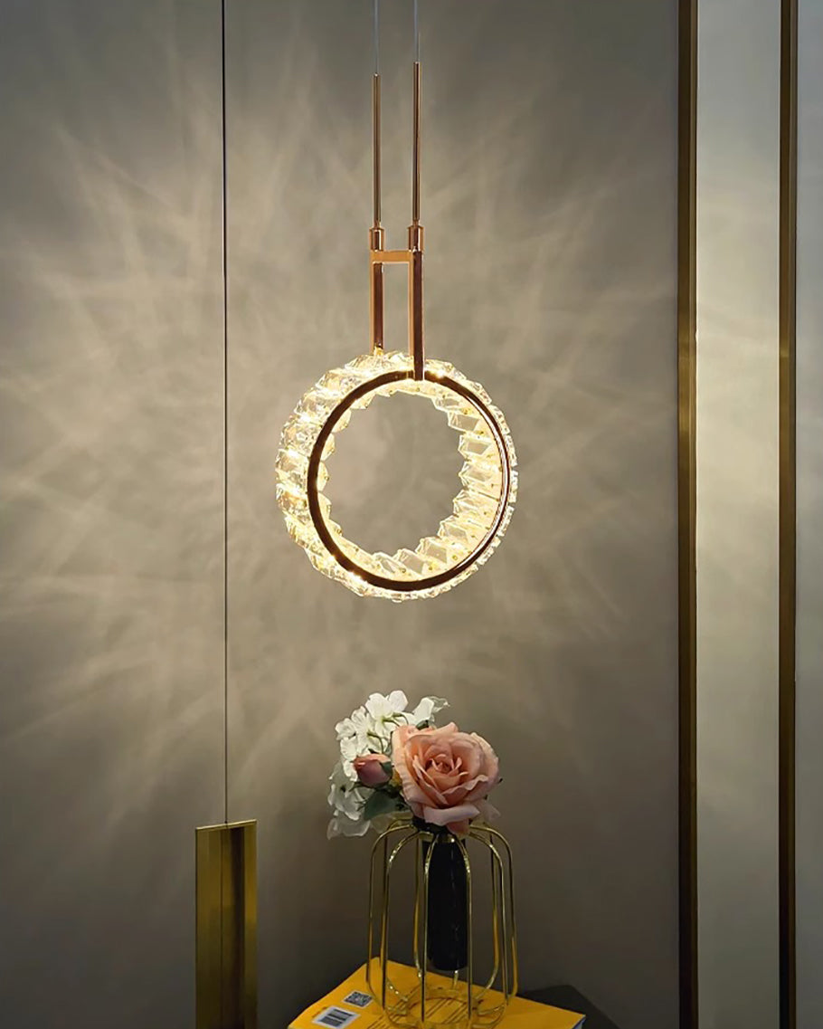 Luna Crystal Ring Pendant Light 