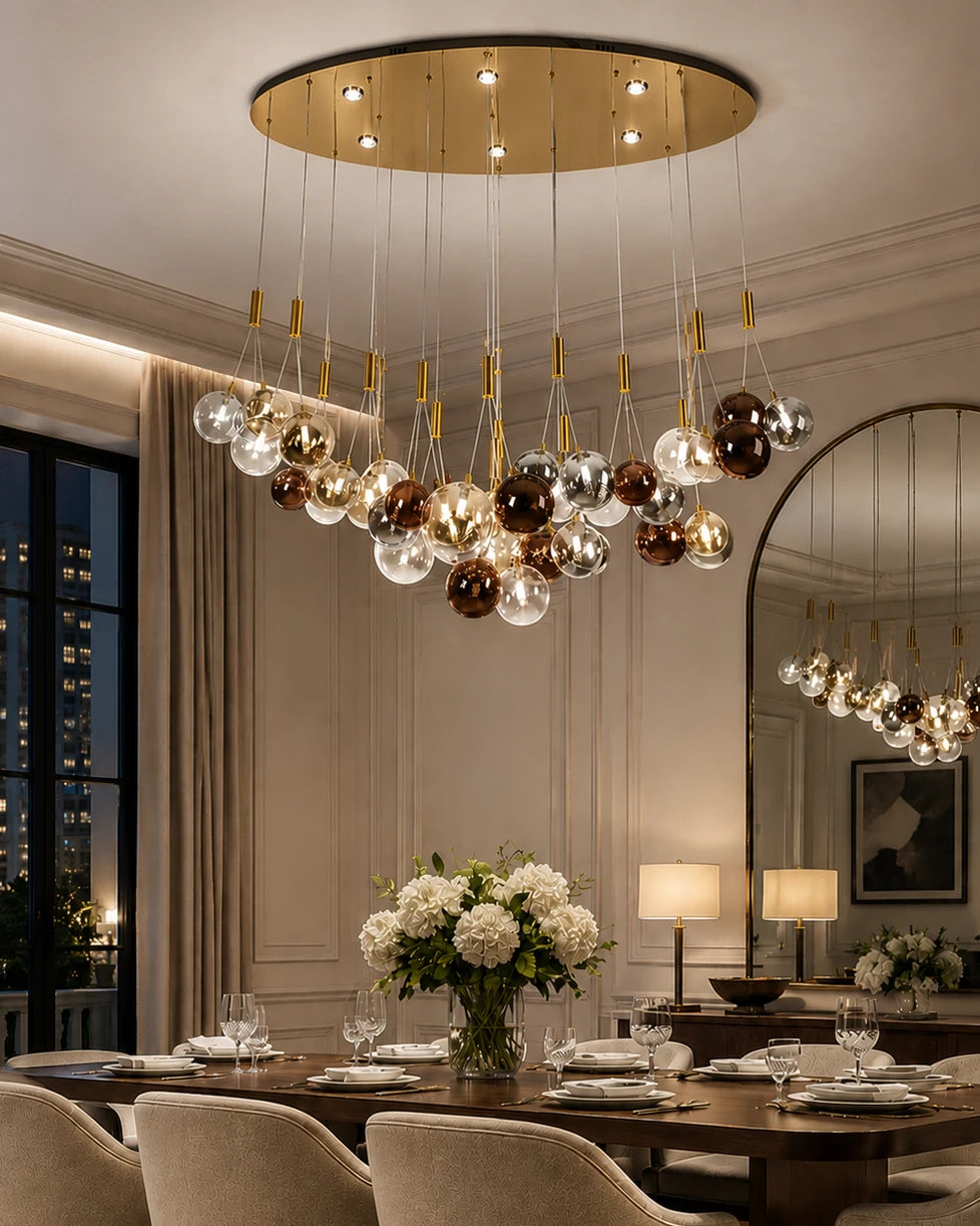Lunora Floating Glass Orb Chandelier 