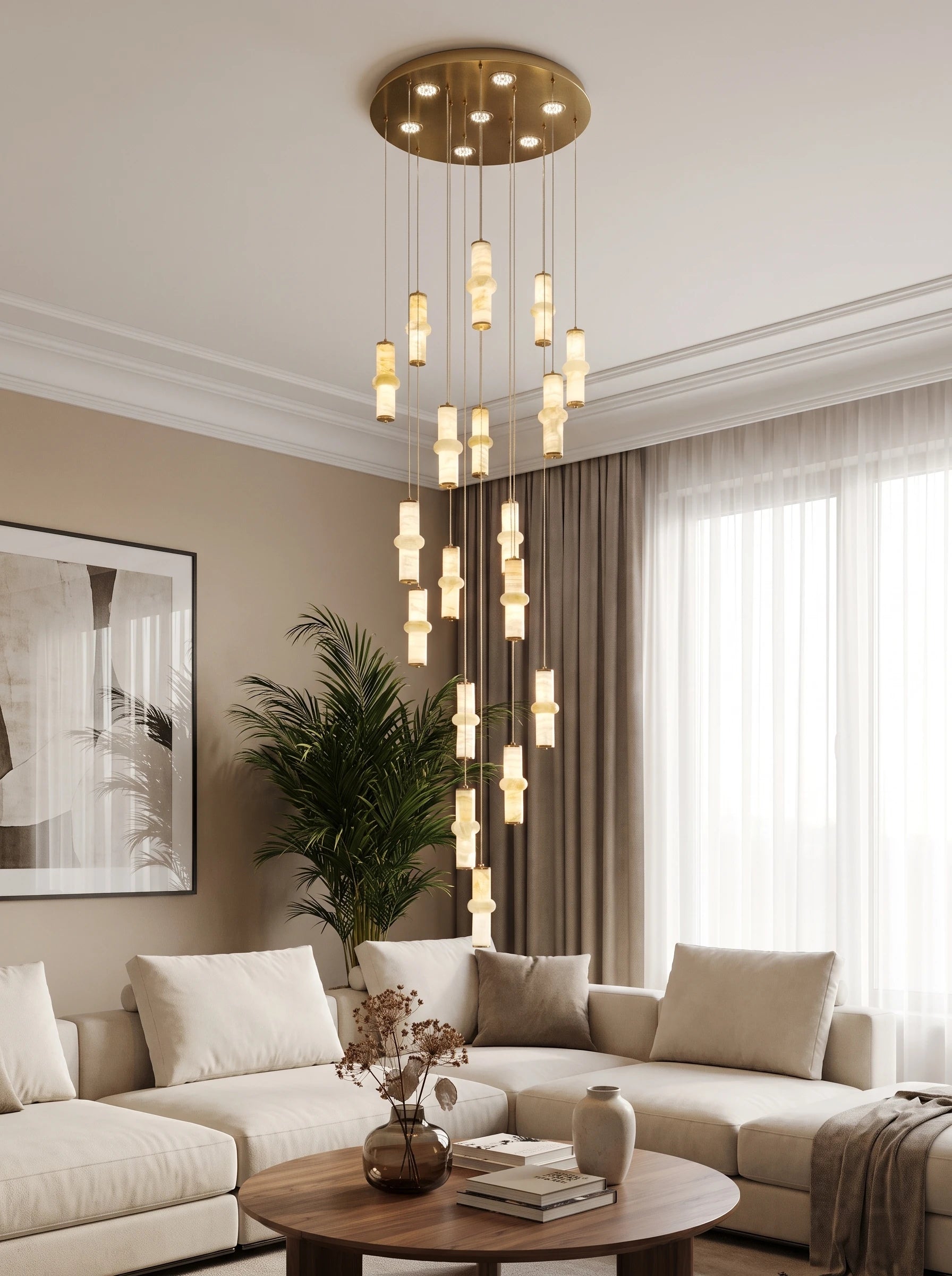 Floating Spiral Staircase Chandelier