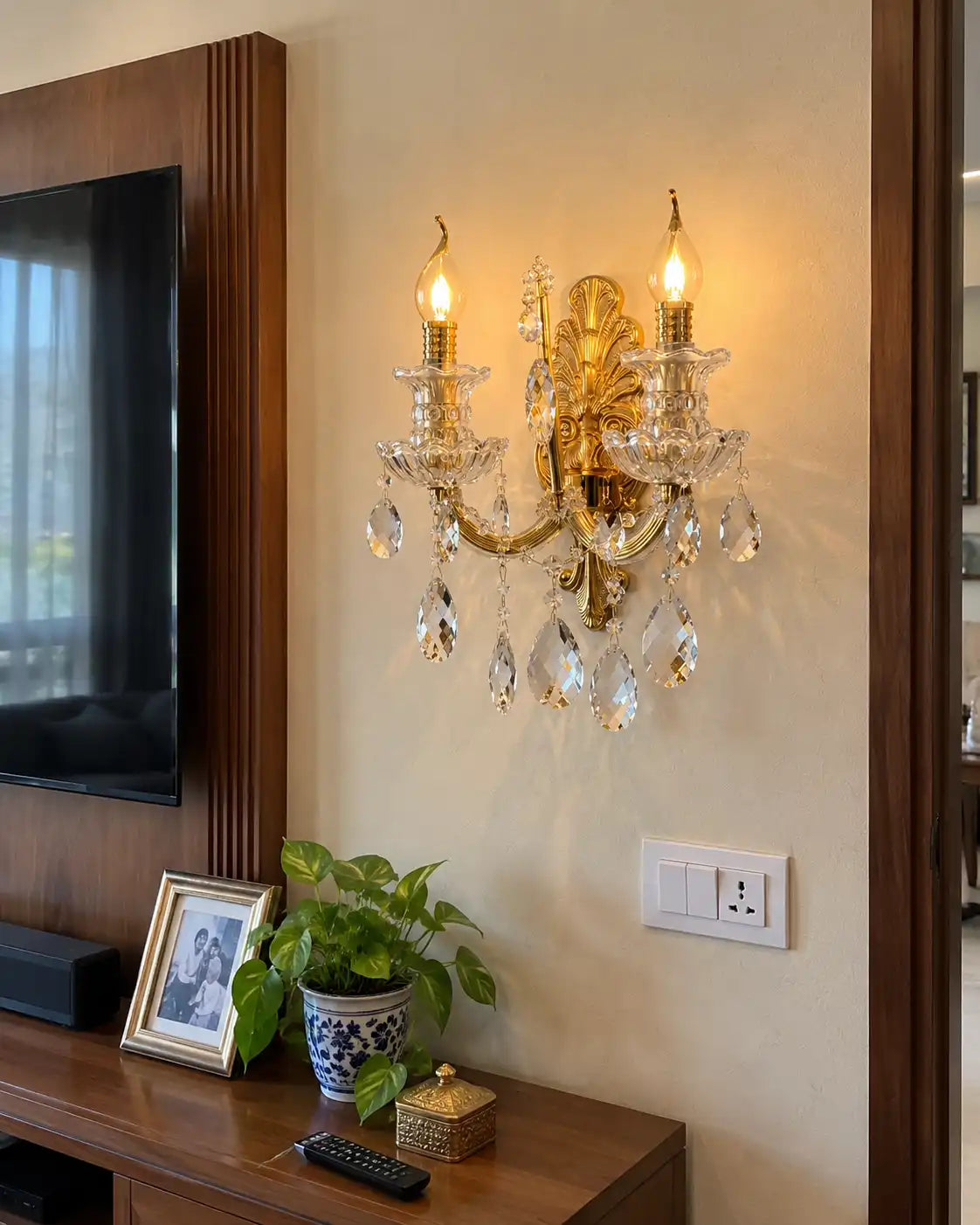 Versailles Crystal Twin-Arm Wall Sconce