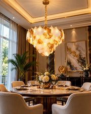 Ginkgo Leaf Crystal Chandelier - Medium