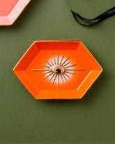 Evil Eye Hexagonal Ring Dish - Orange