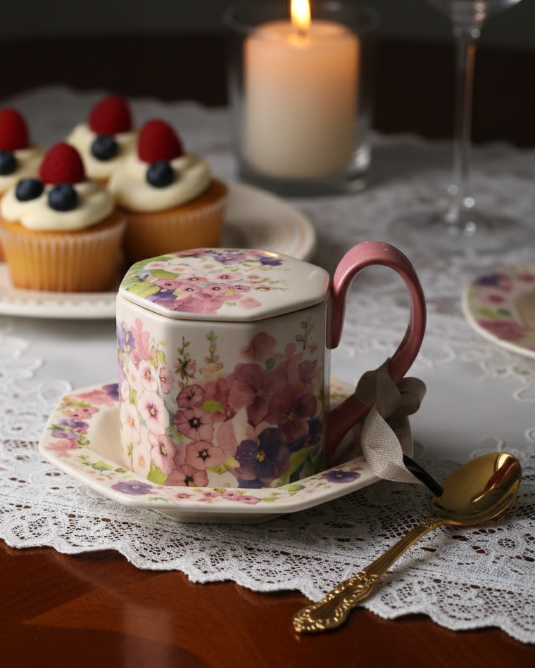 Spring Serenity Tea Cup Set With Saucer 