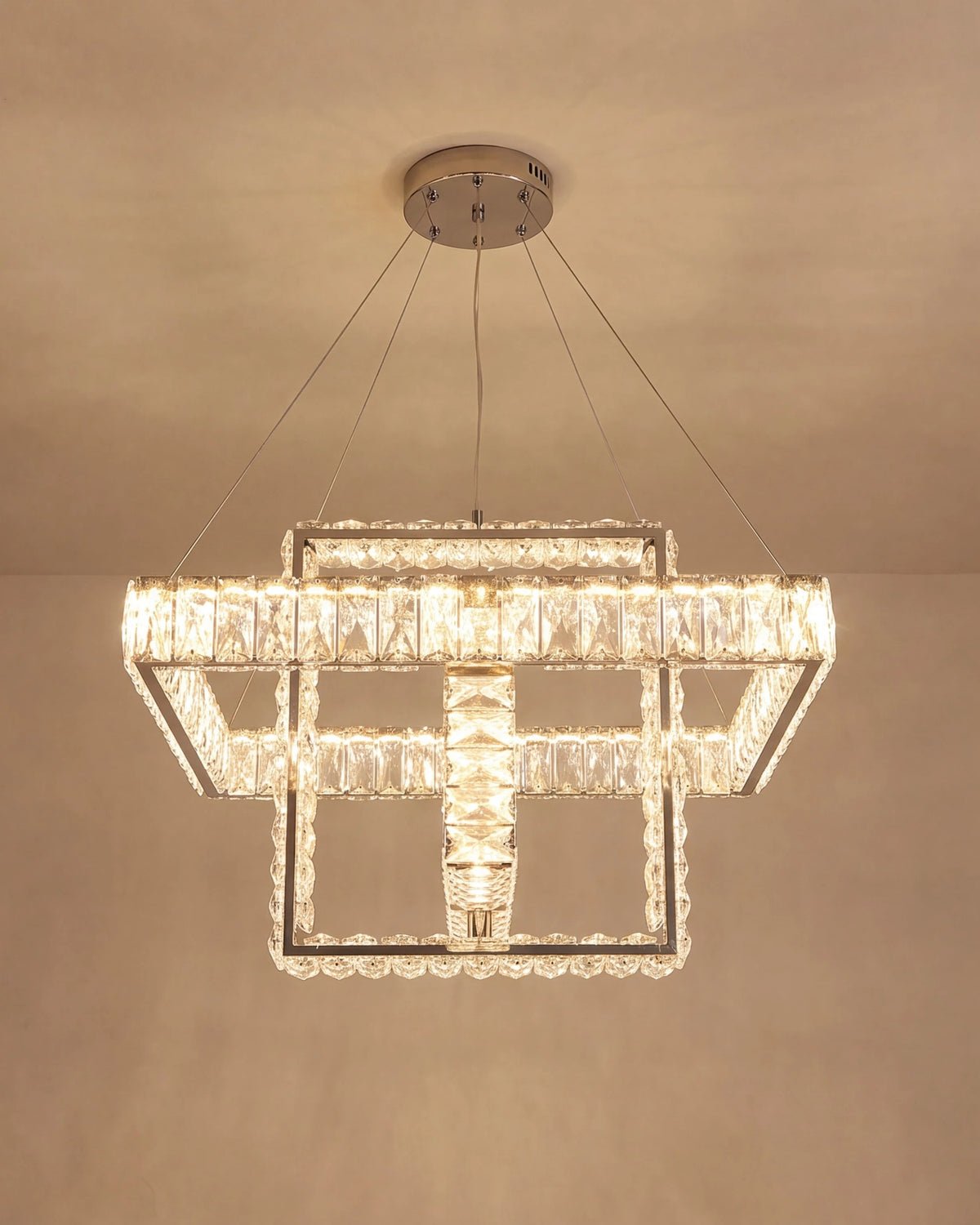 Crystal Cube Frame LED Chandelier