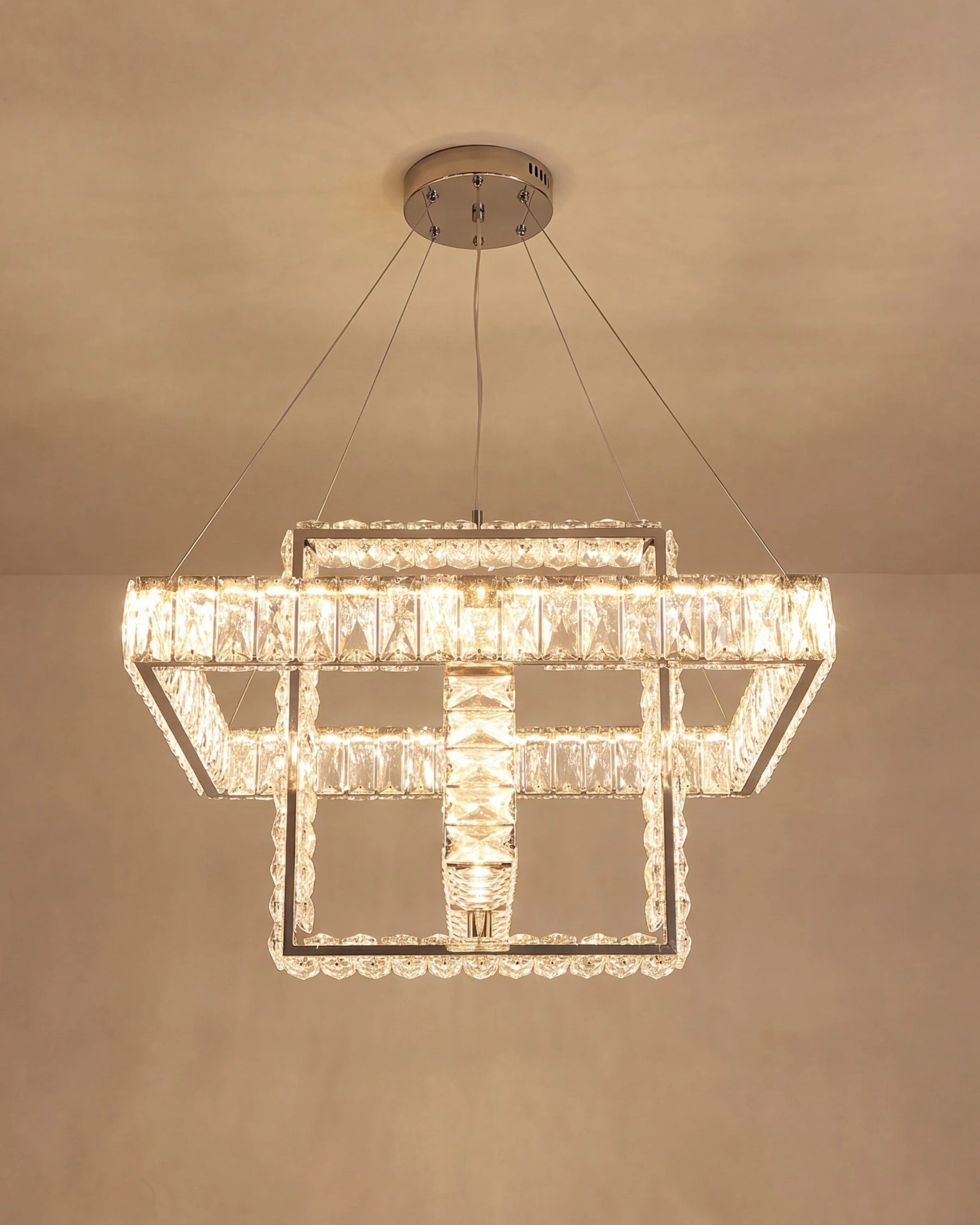 Crystal Cube Frame LED Chandelier 