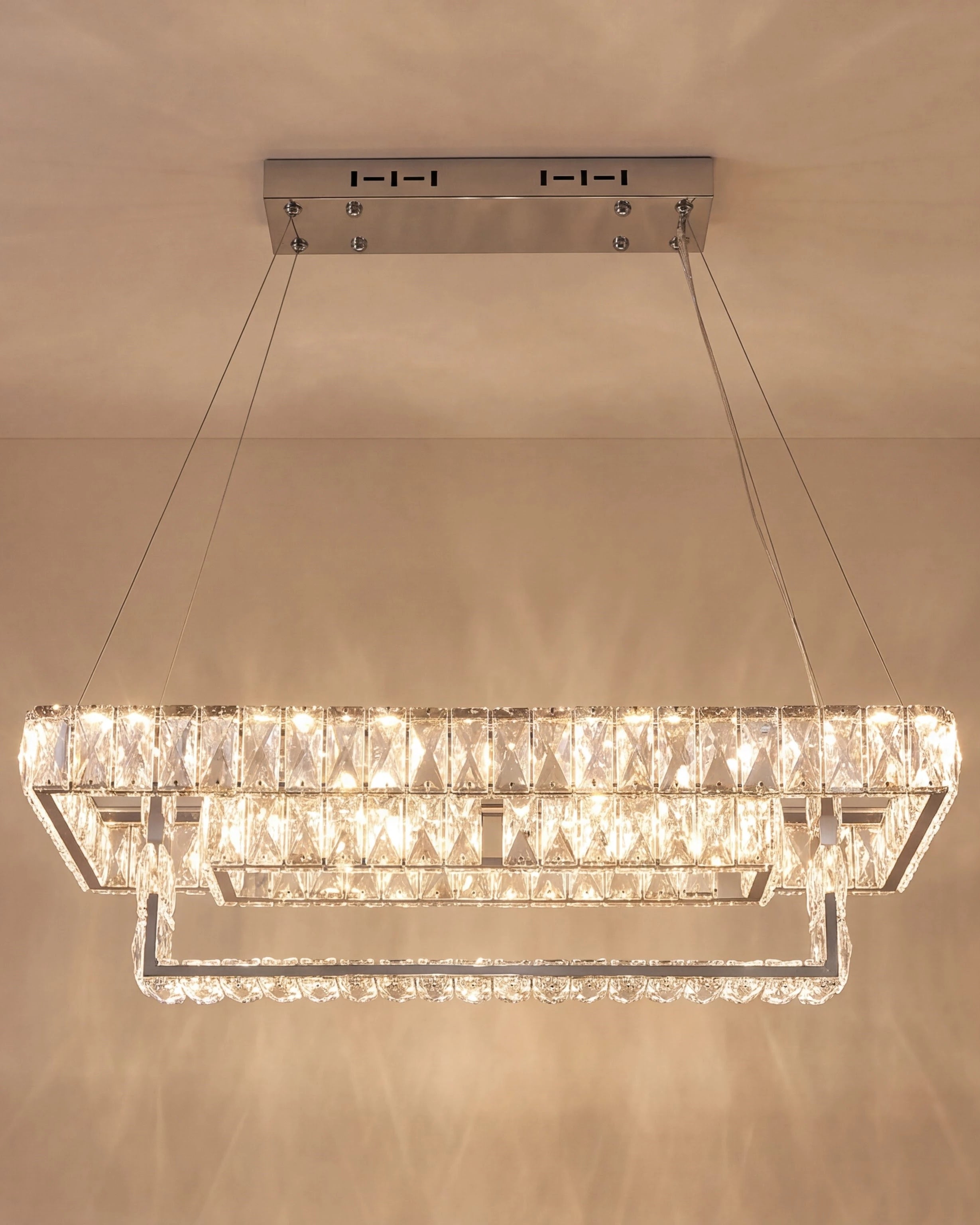 Dual Tier Crystal Frame Chandelier