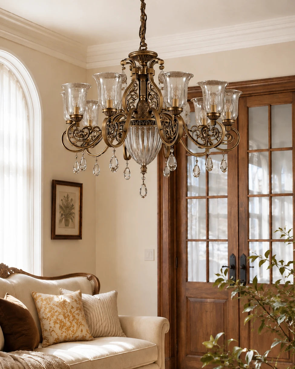 Royal Baroque Splendor Chandelier - 8 Bulbs 