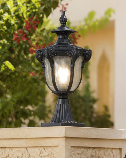 Aurelia Crown Outdoor Gate Light - Black 