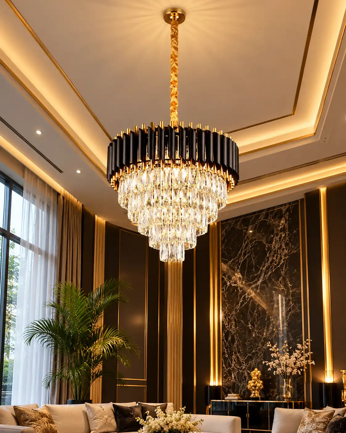 Nocturne Crystal Cascade Chandelier