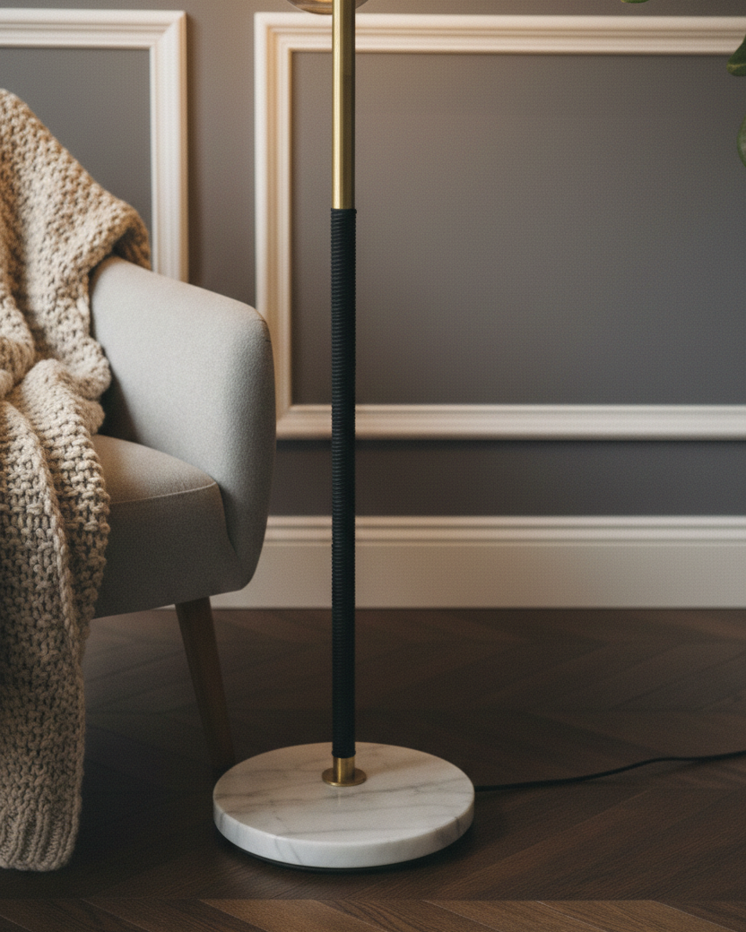 Modern Smoke Globe Floor Lamp 